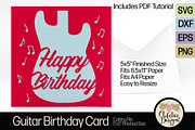 Guitar Happy Birthday Card SVG, a Card Template by Clikchic Designs (Thumbnail 2 of 4)