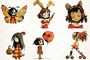 Quirky Girls Clipart, an Illustration by DreamCafeArt (Thumbnail 5 of 8)
