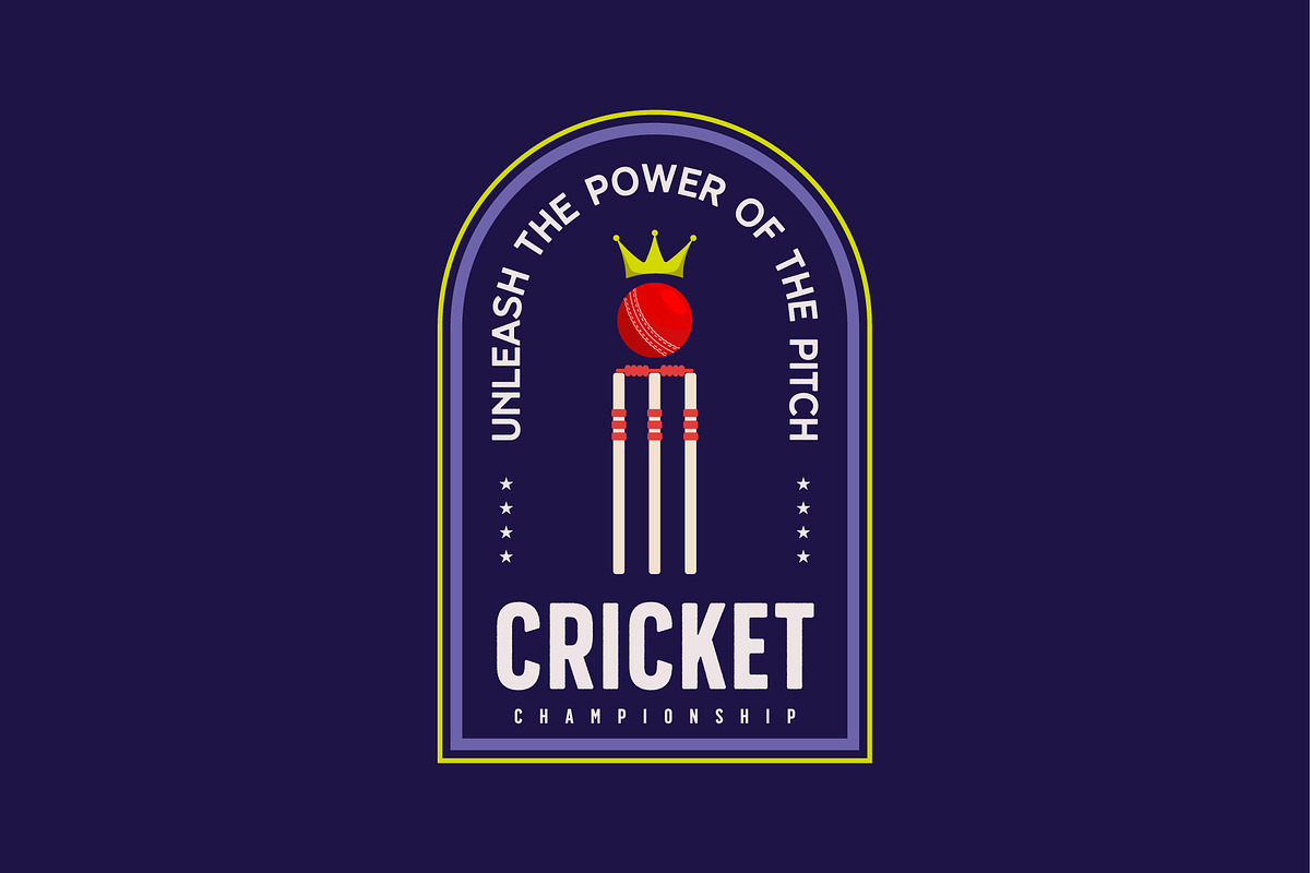 cricket ball and crown logo minimal, a Branding & Logo Template by Pyruos ID