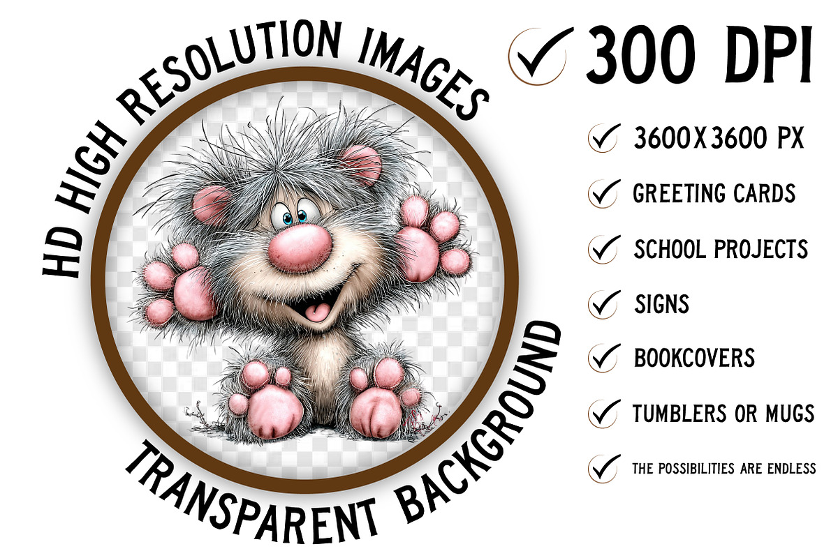 Funny Panic teddy bear Clipart, an Illustration by Craft Nest (Photo 2 of 11)