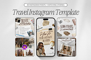 Travel Instagram Template, a Social Media Template by ZenSocialDesigns