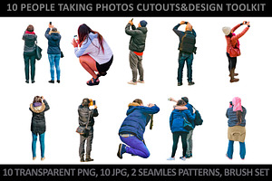 10 People Taking Photos Cutouts kit, an Object Graphic by DanFLCreativo