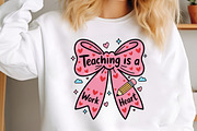 Valentine Teacher Heart Pencil Png, an Illustration by Designking (Thumbnail 3 of 6)