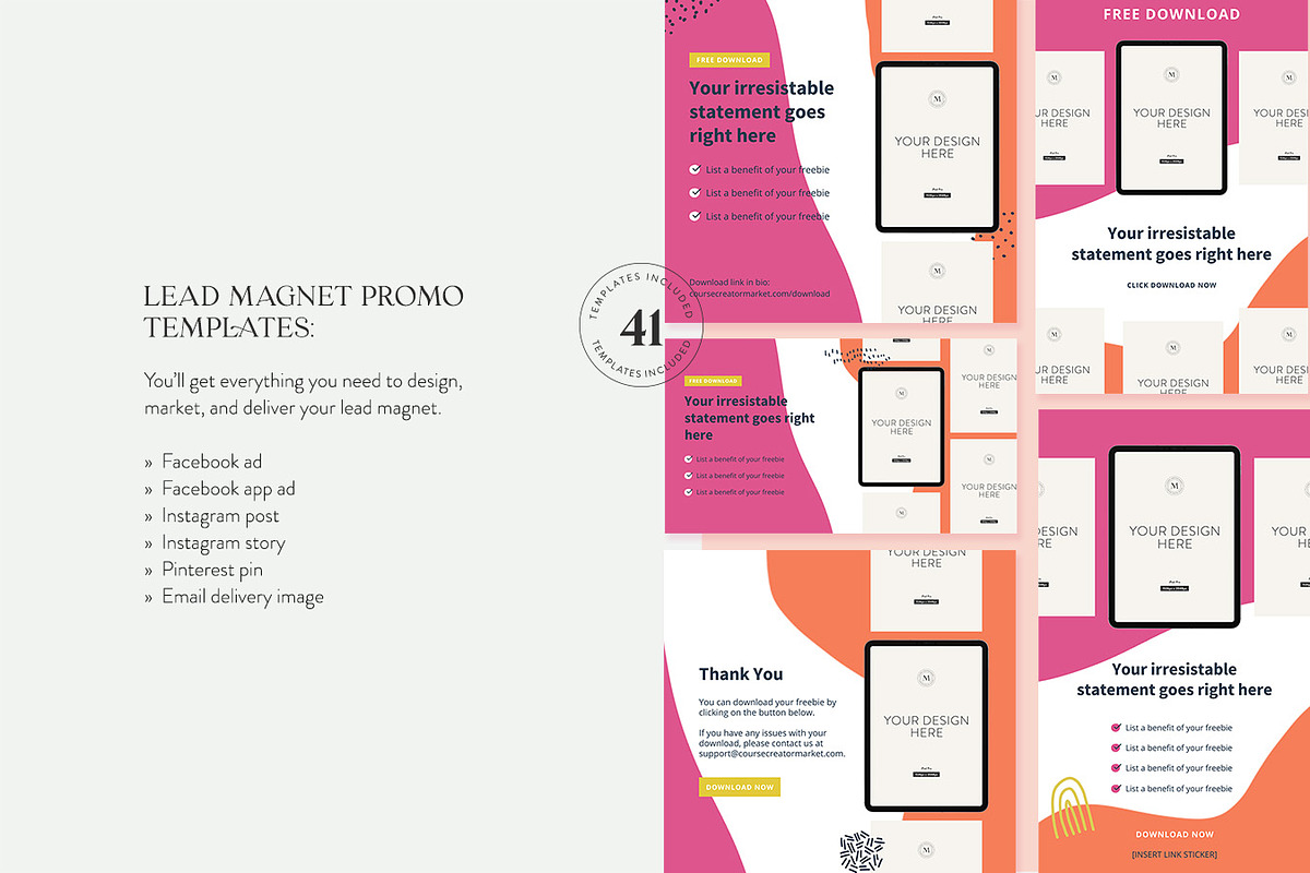 Bold Lead Magnet Builder Bundle, a Templates & Theme by Jessica Rea (Photo 2 of 4)