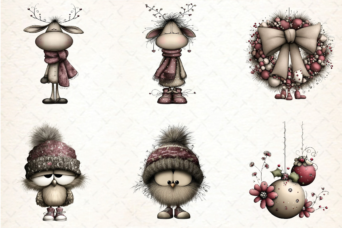Whimsical Christmas Clipart Bundle, an Illustration by DreamCafeArt (Photo 8 of 8)