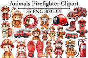 Animals Firefighter Clipart, an Illustration by Design Market (Thumbnail 1 of 5)