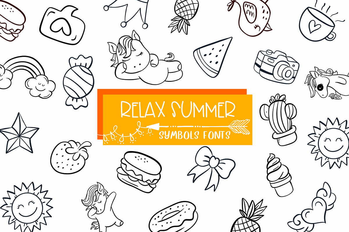 Relax Summer| Symbols Fonts, a Symbol Font by Sirinart (Photo 1 of 12)