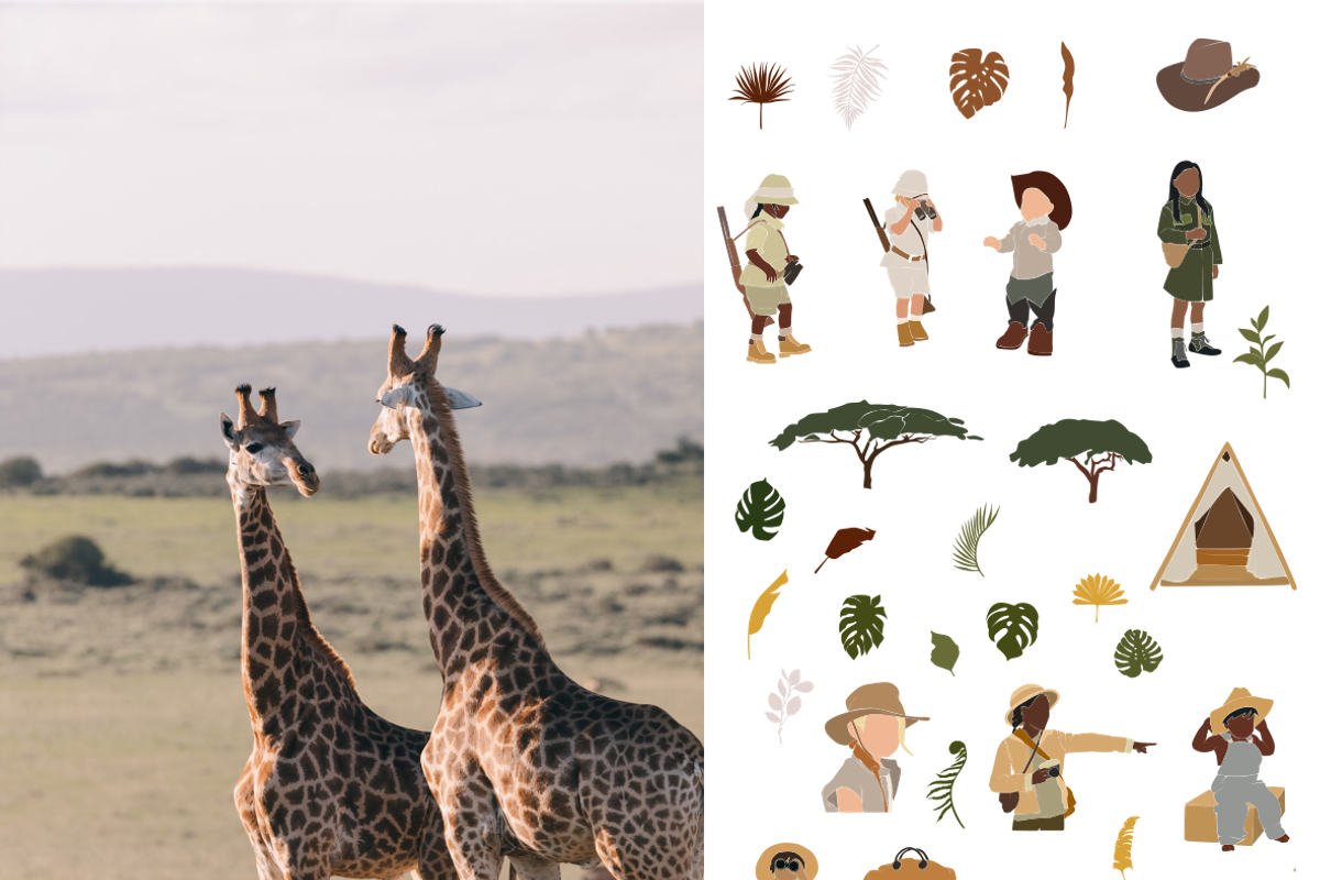 Summer collection, girls on safari, an Animal Illustration by Yana_mide (Photo 6 of 9)