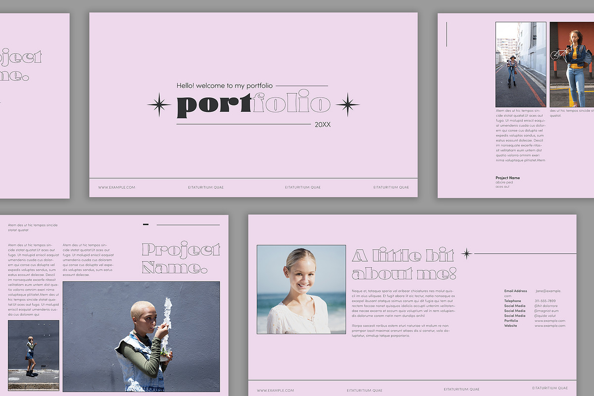 Pink Portoflio Layout Design, a Templates & Theme by wavebreak