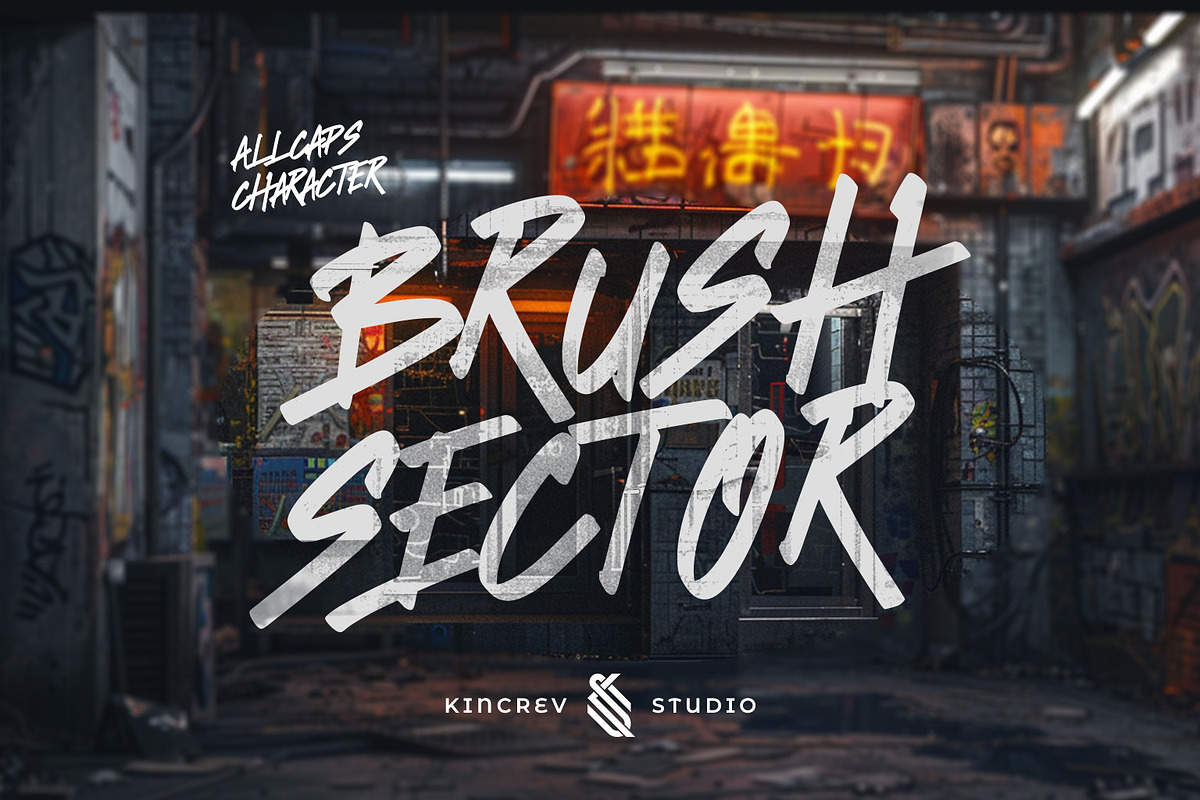 Brush Sector - Display Font, a Handwritten Font by Kincrev Studio (Photo 1 of 6)