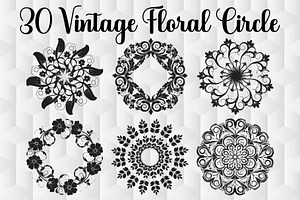 Vintage Floral Circle Designs, an Object Graphic by Designer_Momina