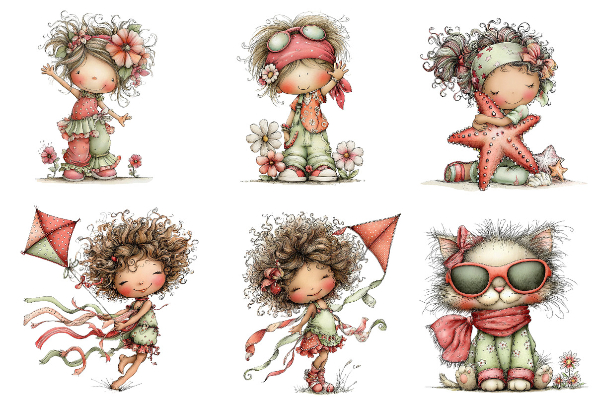 Whimsical Summer Clipart Bundle, an Illustration by CreationArt (Photo 2 of 7)