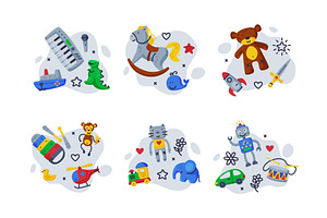 Different Colorful Kids Toy from, an Object Illustration by TopVectors