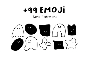 99+ Hand-Drawn Emojis Set, a Decorative Illustration by The Journey Atelier
