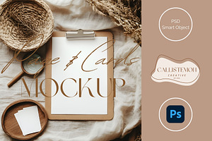 A4 Page & Flash Card Mockup PA-MO-01