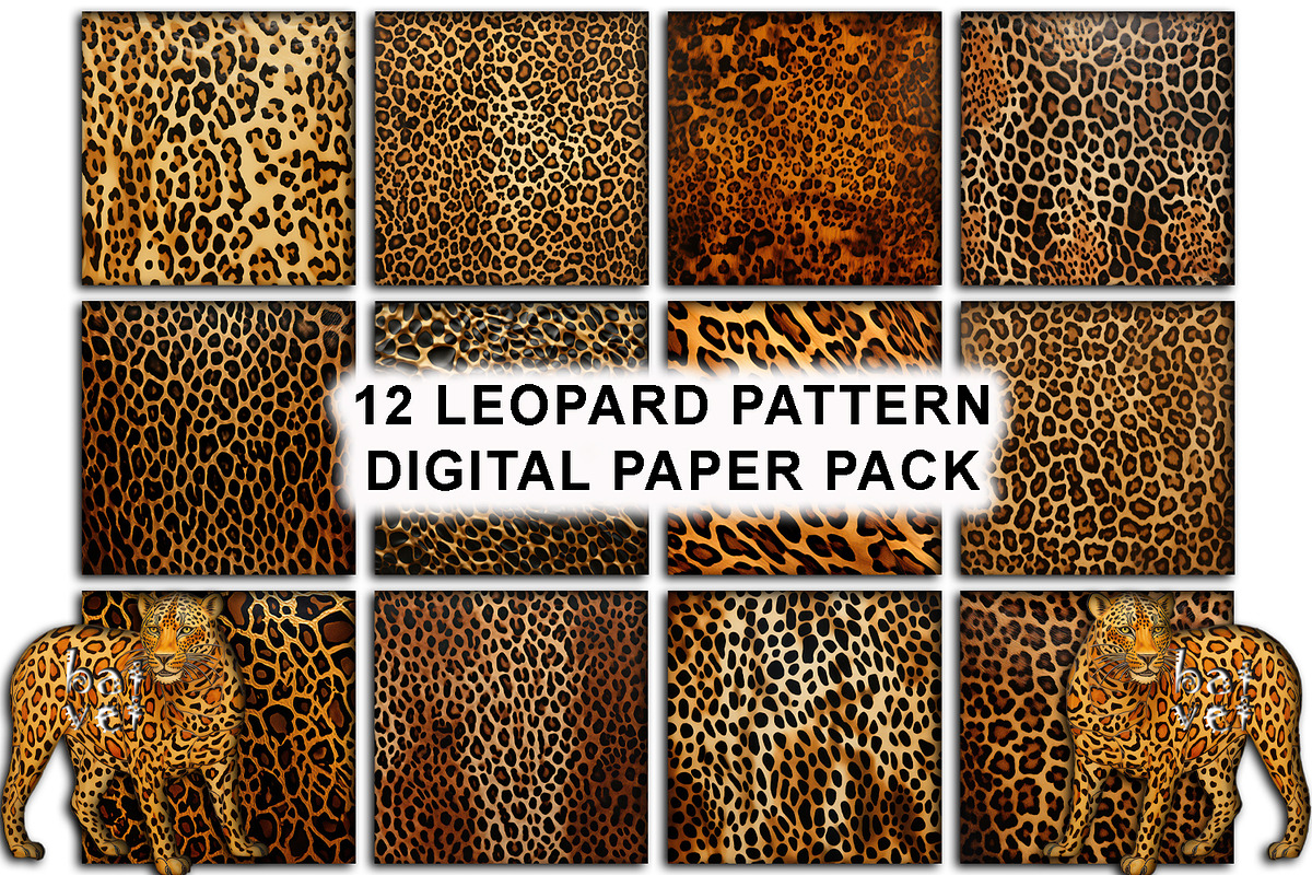 Leopard Pattern Digital Paper Pack, an Object Graphic by BatVetDesigns (Photo 1 of 3)