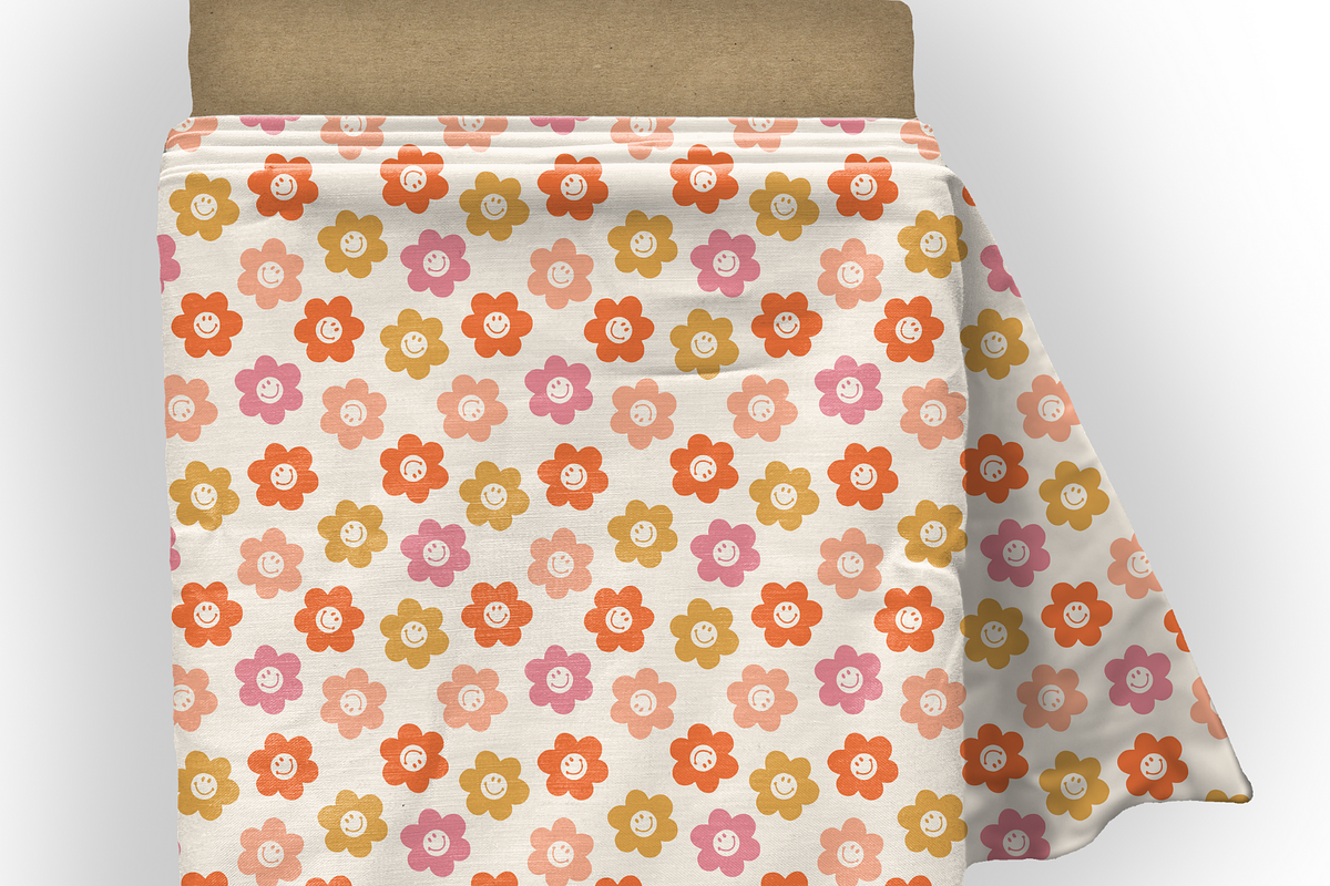 Groovy Floral Smiles Repeat Pattern, a Pattern Graphic by OwlAndFern (Photo 3 of 13)