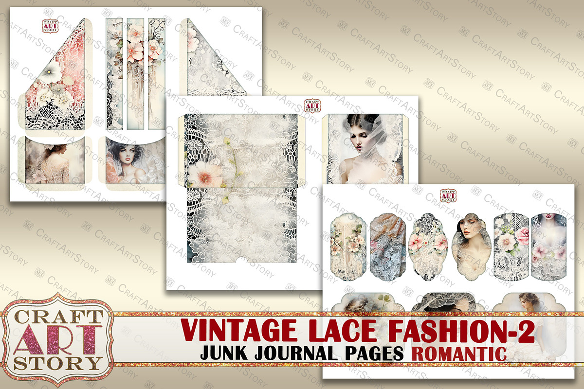 Lace fashion Junk Journal Kit part 2, a Person Illustration by CraftArtStory (Photo 5 of 6)