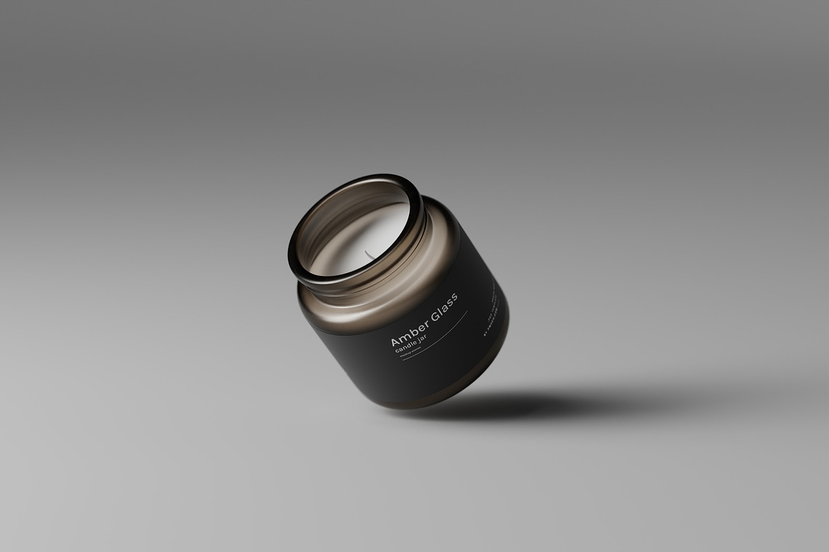 Amber Glass Candle Mockup Kit, a Merchandise Mockup by pmvch (Photo 17 of 27)