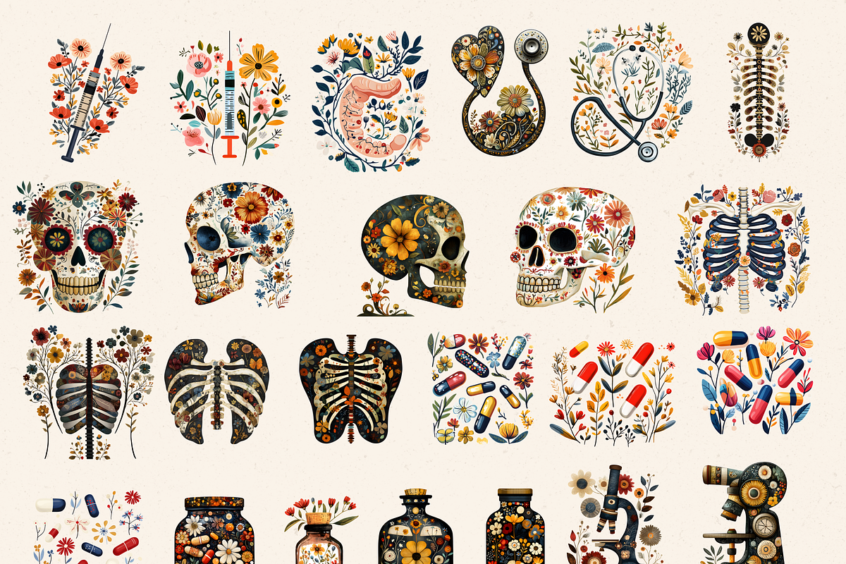 FOLK MEDICAL CLIPART PACK, an Education Illustration by Daring Digies (Photo 2 of 9)