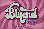 Bluend - Retro Script Display, a Script Font by ahweproject (Thumbnail 1 of 10)