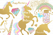 Magical Unicorns, Einhorn, Flat Gold, an Illustration by Mia's Graphic Design (Thumbnail 4 of 9)