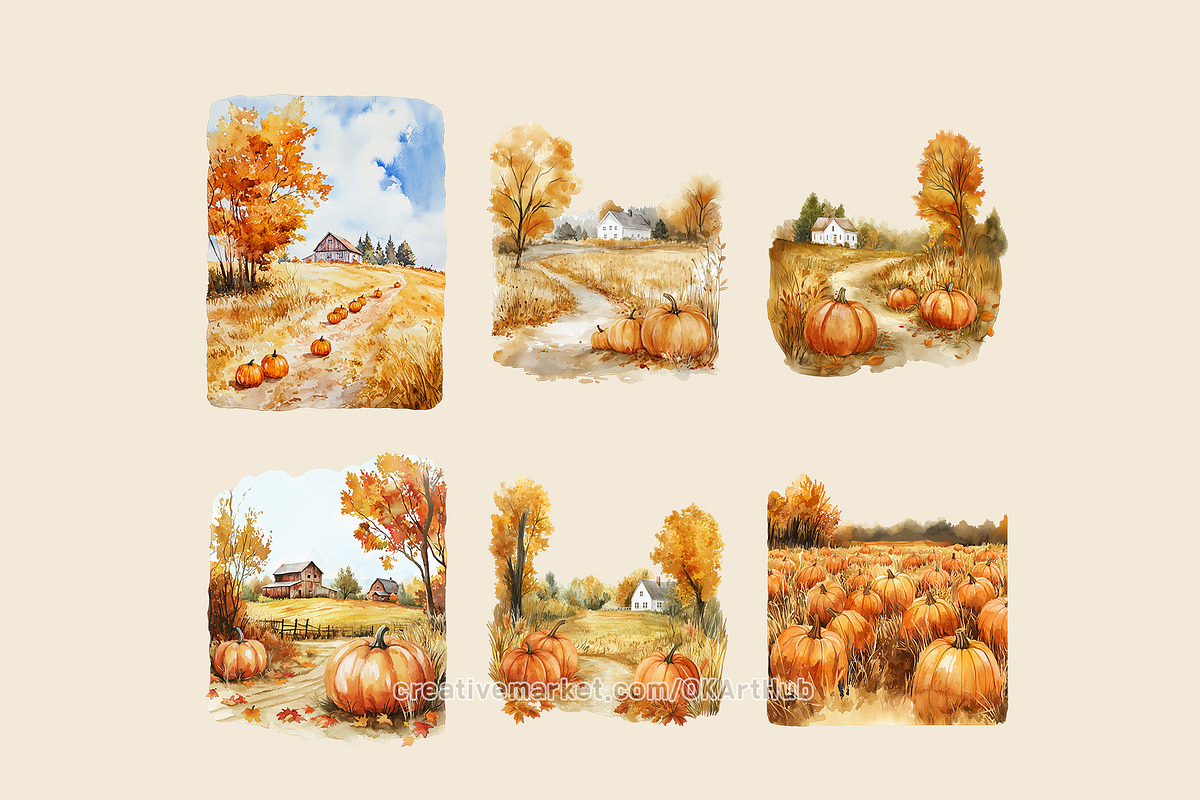Cozy Autumn Scene & Illustration Kit, a Seasonal Illustration by OKArtHub (Photo 4 of 10)