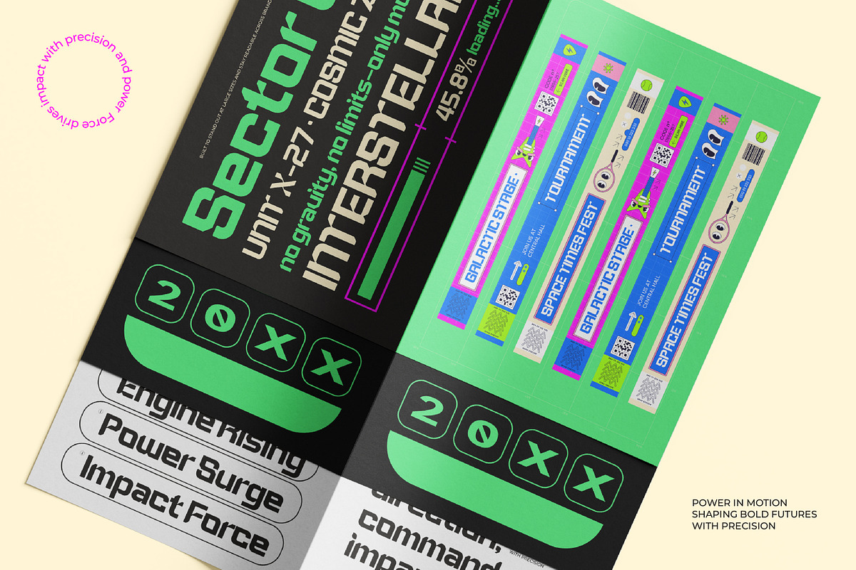 Metaor Aftershift Retro Futuristic, a Sans Serif Font by AmorfaType (Photo 8 of 10)