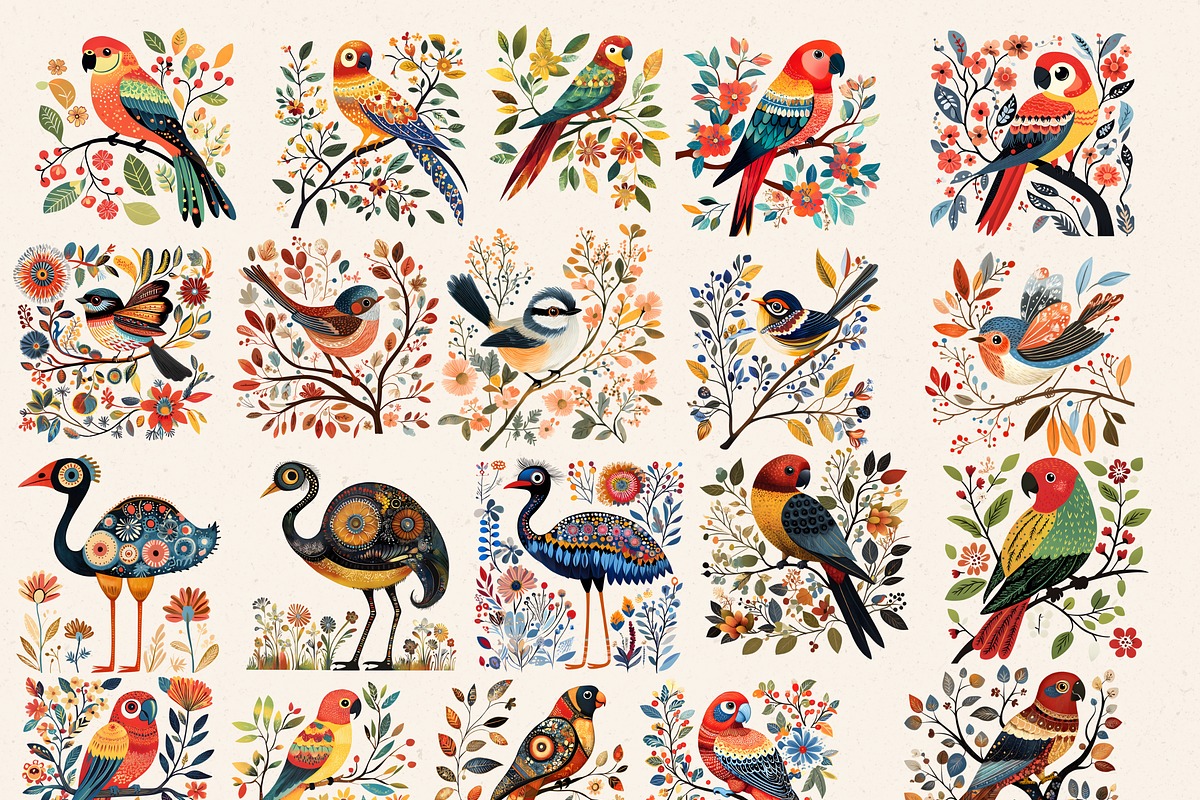 Australian Bird Clipart Folk Art PNG, an Animal Illustration by Daring Digies (Photo 6 of 10)