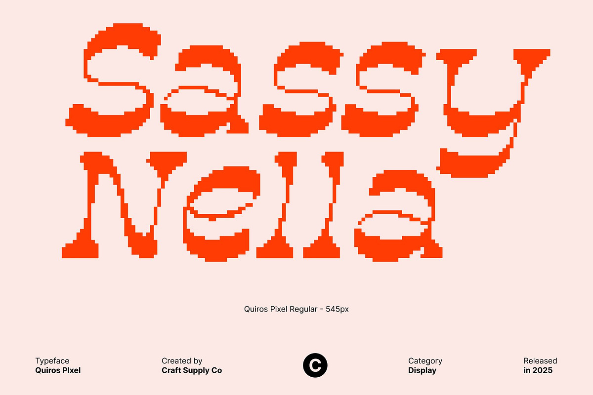 Quiros Pixel, a Serif Font by Craft Supply Co. (Photo 3 of 8)