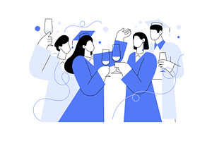 Graduation party isolated cartoon, an Illustration by Visual Generation