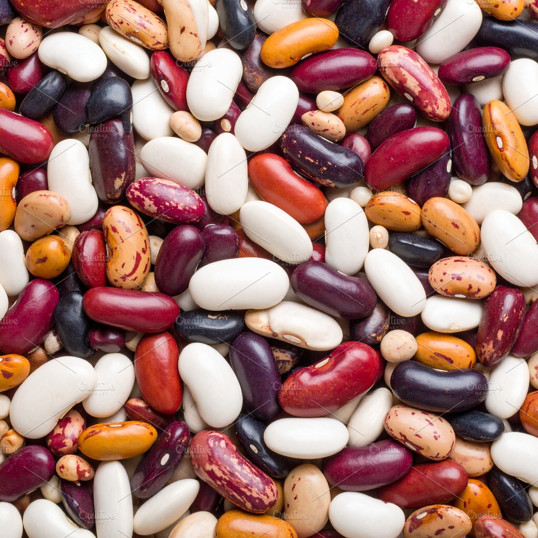 mixed beans top flat view AI generated, a Photo by WorldPhotos
