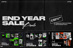 End of Year Sale Instagram Bundle, a Social Media Template by Marie T