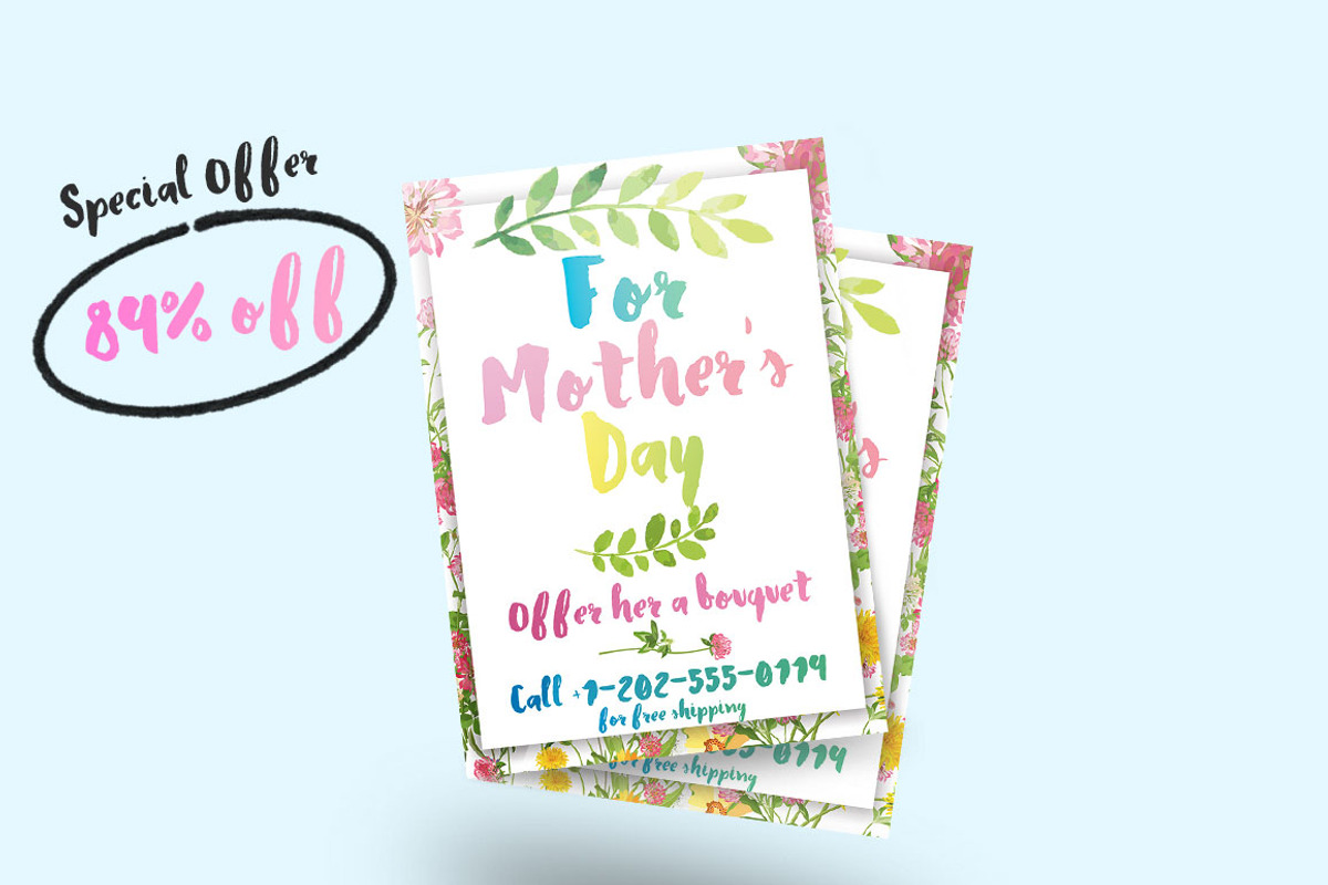 Mother's Day Watercolor Flyer, a Flyer Template by Studio 19 (Photo 3 of 3)