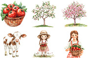 Watercolor Lovely Farm Clipart, an Illustration by Designking (Thumbnail 3 of 5)