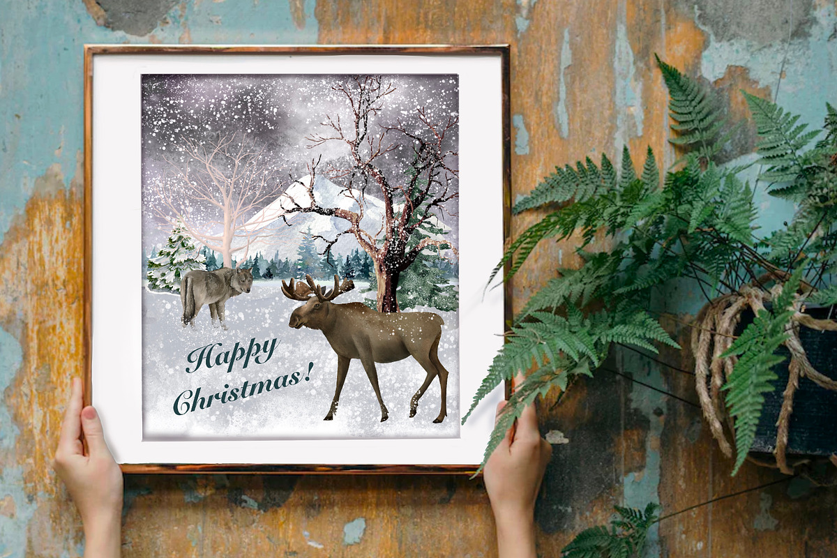 Woodland  animals, winter forest, an Animal Illustration by AkvarelRiver (Photo 5 of 5)
