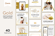 Gold Instagram Canva Templates, a Social Media Template by DeeBeeDesign
