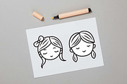 25 Girl Face Character in Line Art, a Person Illustration by jongcreative (Thumbnail 4 of 8)