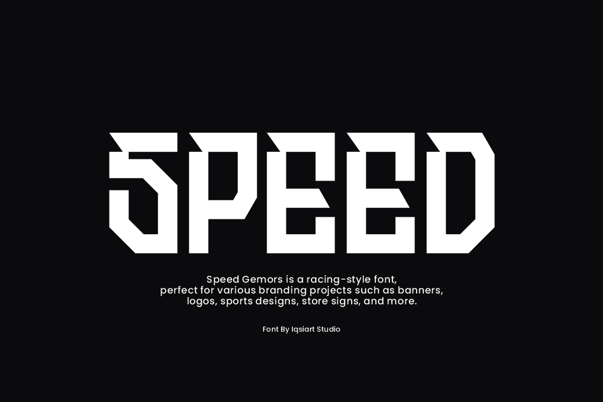 Speed Gemors - Racing Car Font, a Sans Serif Font by Iqsiart Studio (Photo 3 of 7)