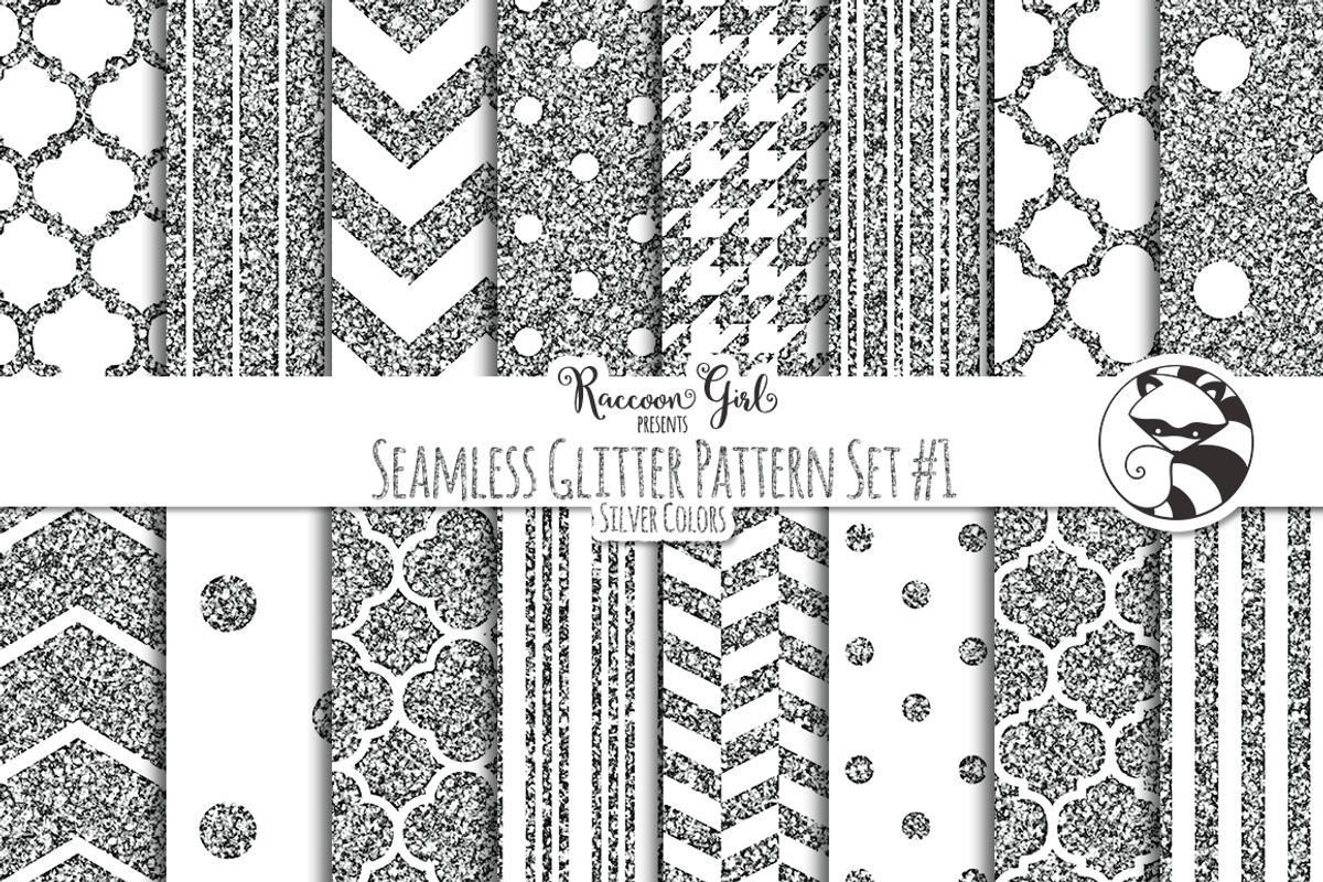 Seamless Glitter Patterns #1 Slvr, a Pattern Graphic by RaccoonGirl Design (Photo 1 of 3)
