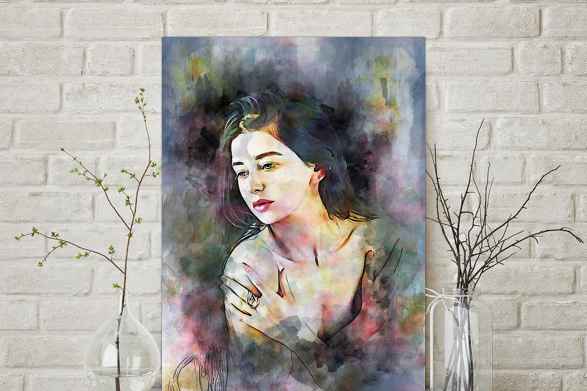 Portrait Painting Watercolor Photo, an Action Add-On by Photoshop Action (Photo 15 of 22)