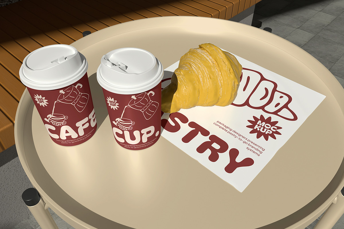 Coffee Shop Pastry Branding Mockup, a Packaging Mockup by Permadi Creative (Photo 3 of 5)