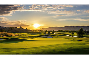 sun sunny golf course ai generated, a Background Photo by pikepicture