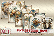 Vintage astrology junk journal Pages, a Seasonal Illustration by CraftArtStory (Thumbnail 2 of 5)