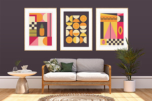 Geometric Retro Fruit Poster Creator