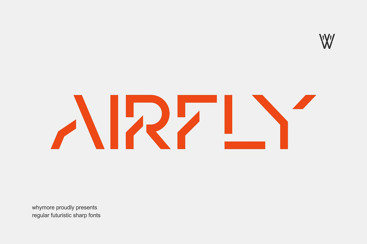Airfly Futuristic Geometric Font, a Sans Serif Font by WhymoreArt (Photo 1 of 10)