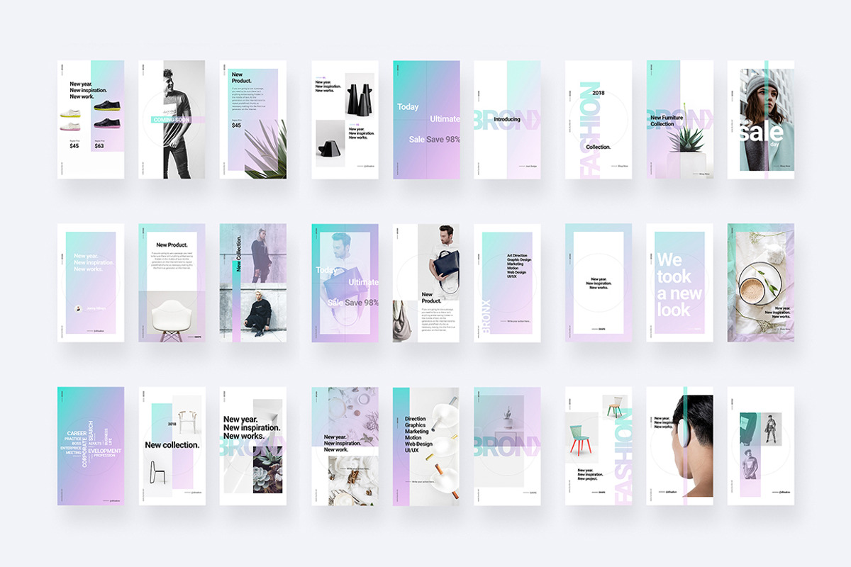 BRONX Light Instagram Stories Pack, a Social Media Template by Presentations Studio (Photo 4 of 11)