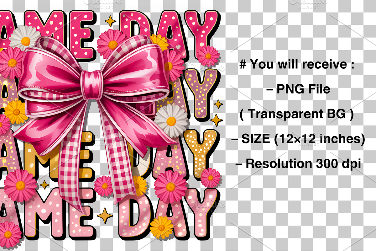 Game Day Coquette Football Png, a Graphic by Clipart Bloom (Photo 2 of 2)