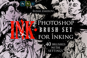 INK. 40 Photoshop Brushes for Inking, a Brush Add-On by Eldar Zakirov's (Thumbnail 1 of 13)