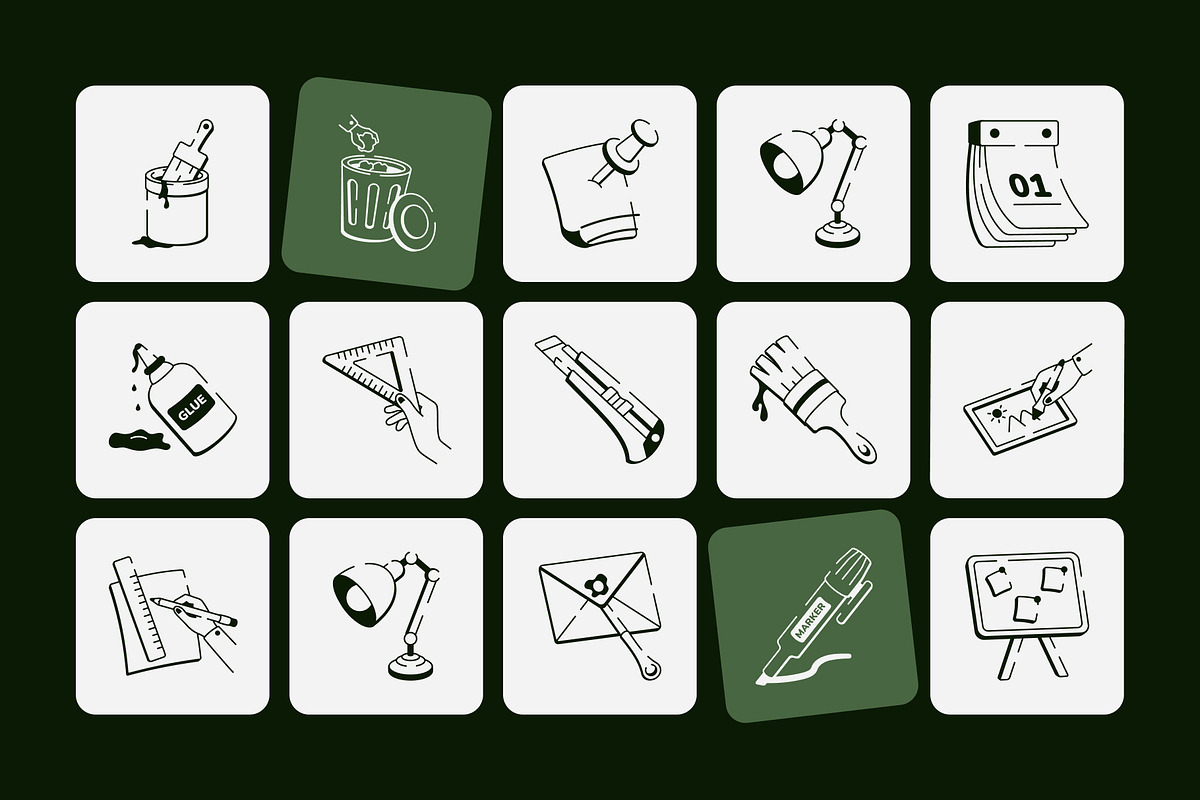 Stationery Tools Drawing Art Set, an Outline Icon by Vectors Market (Photo 5 of 8)